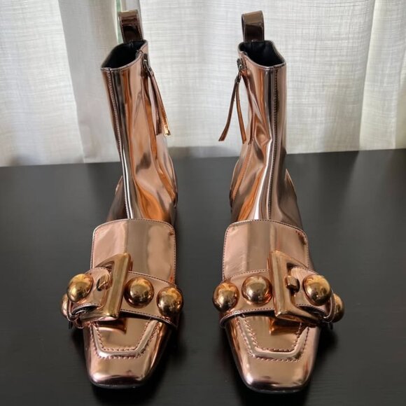 No21 Rosegold zip-up boots. Size 37IT US 6.5 - 7. - Picture 2 of 4